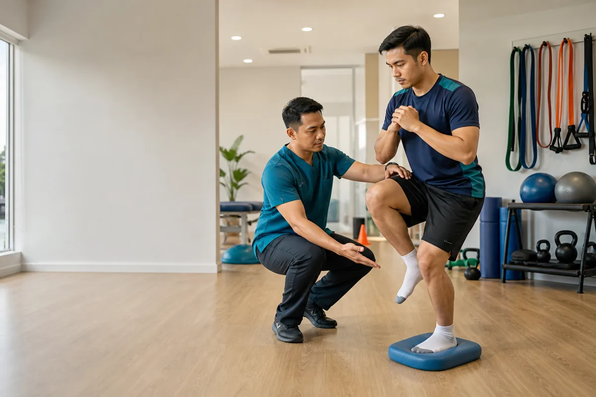 Knee Pain physiotherapy illustration for patients in Johor