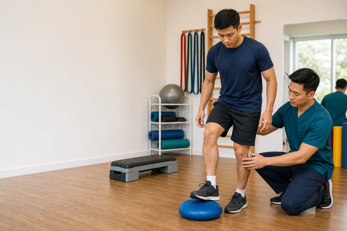 Post-Spine Surgery Rehabilitation physiotherapy illustration for patients in Johor