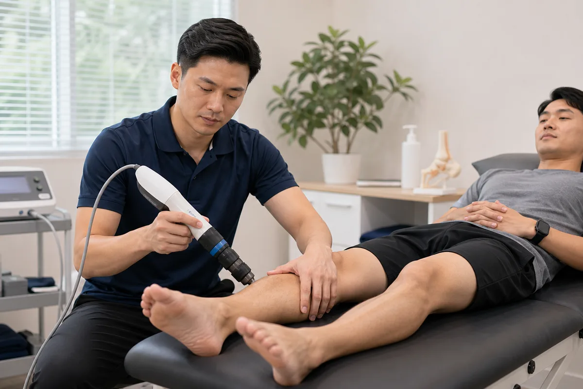 Electrotherapy (TENS, NMES, IFC) physiotherapy illustration for patients in Johor