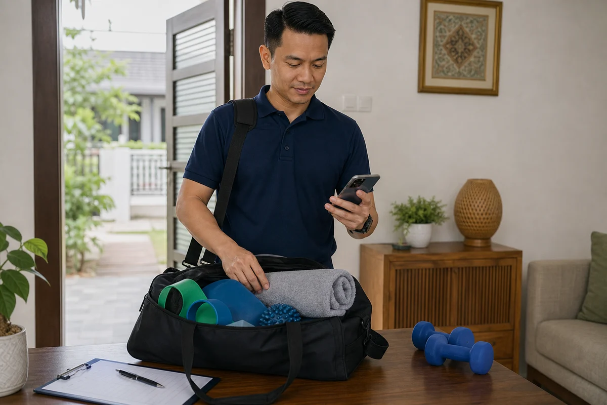 PhysioJohor matching workflow from enquiry to home visit