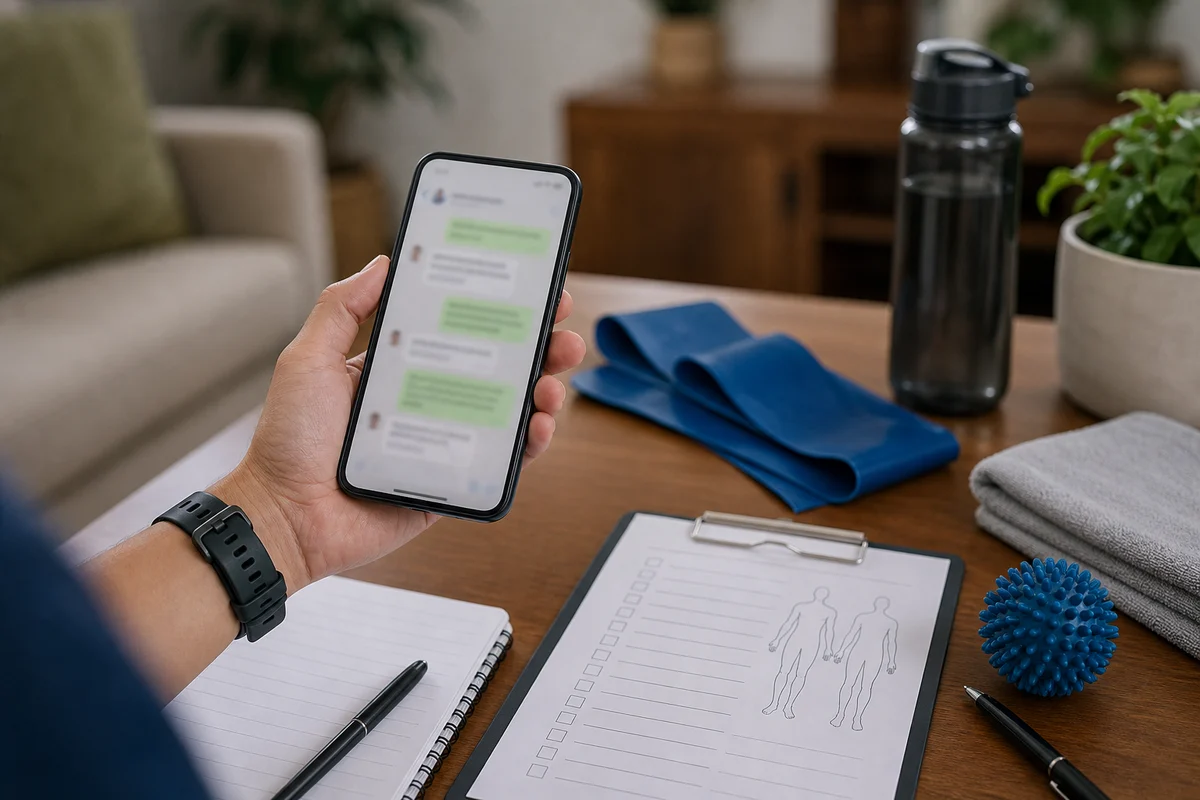PhysioJohor matching process from WhatsApp screening to home visit